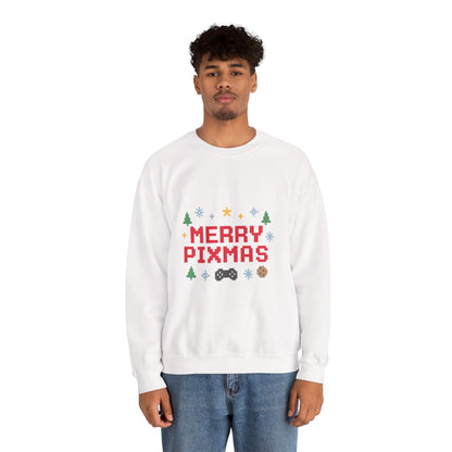 Merry Pixmas Christmas Unisex Heavy Blend™ Crewneck Sweatshirt