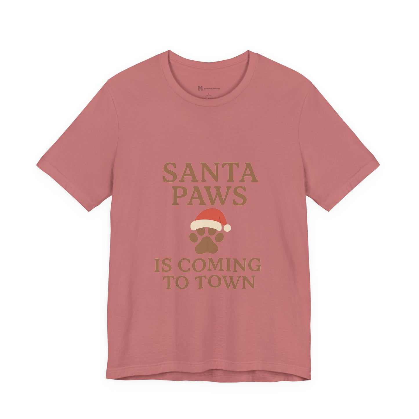 Santa Paws Is Coming To Town Christmas Unisex Jersey Short Sleeve Tee T-shirt