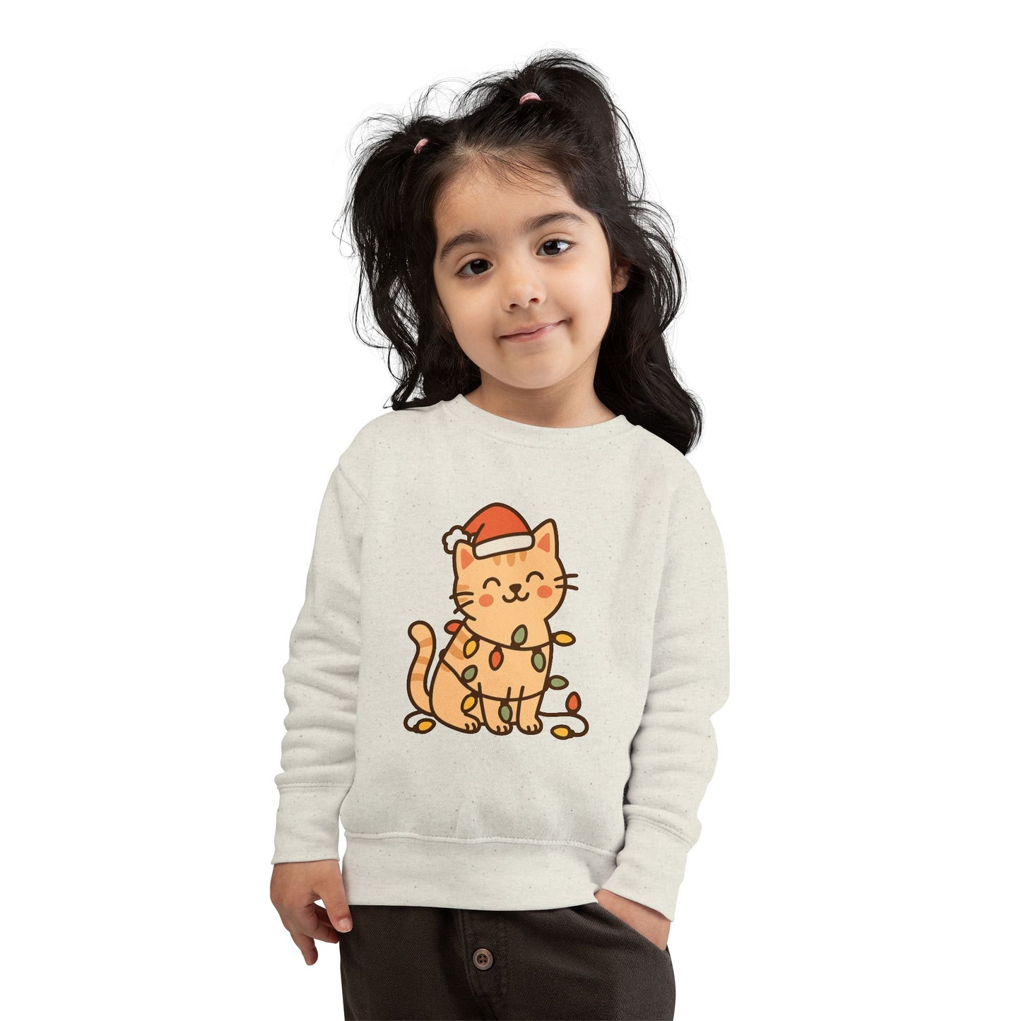 Christmas Decorated CatToddler Sweatshirt