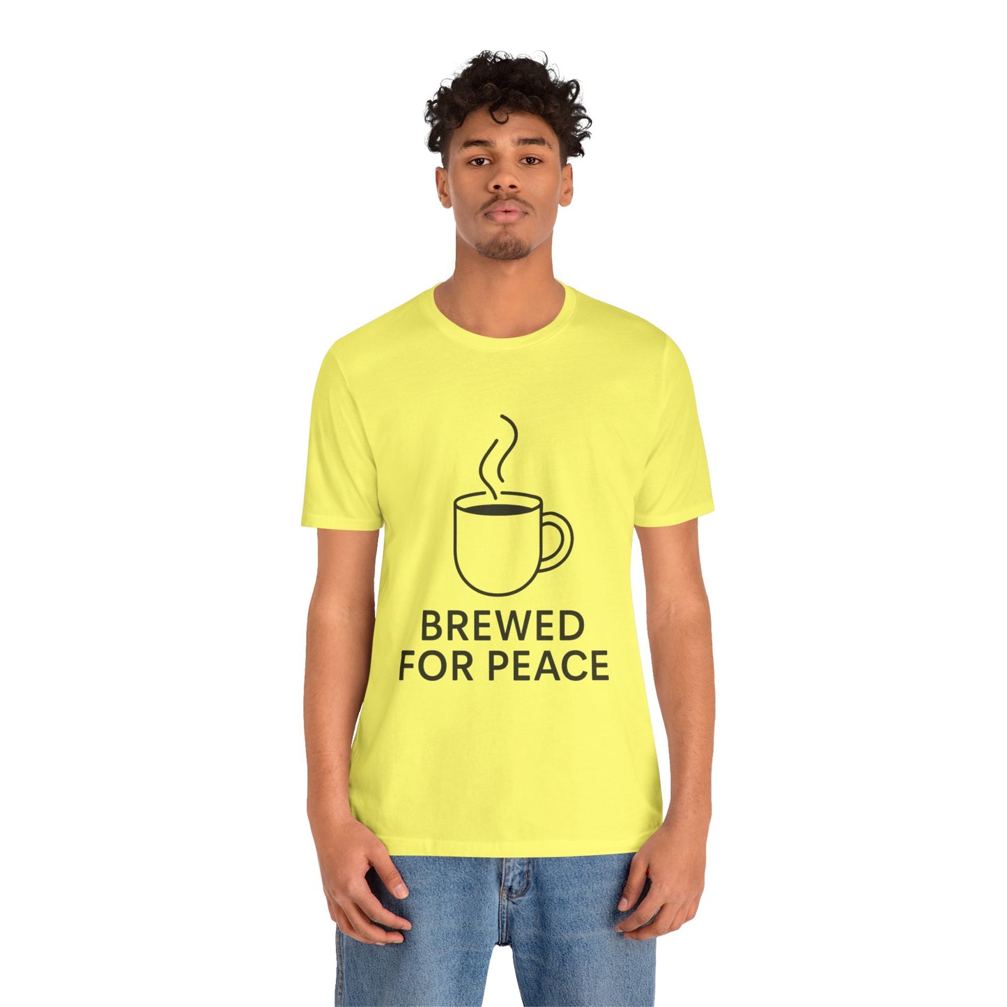 Brewed For Peace Coffee Humor Unisex Jersey Short Sleeve Tee T-shirt