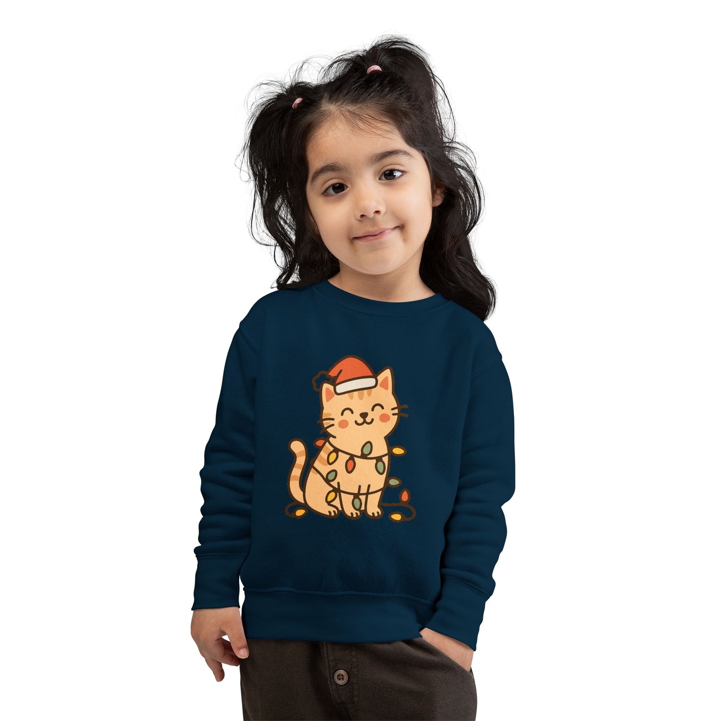 Christmas Decorated CatToddler Sweatshirt