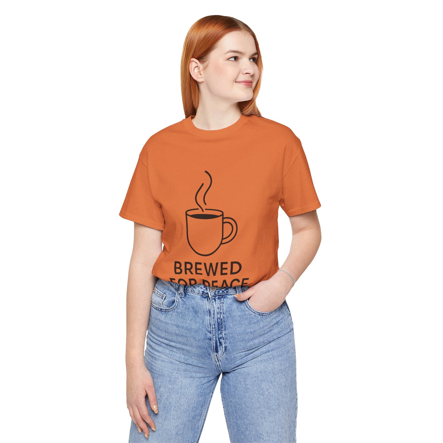 Brewed For Peace Coffee Humor Unisex Jersey Short Sleeve Tee T-shirt
