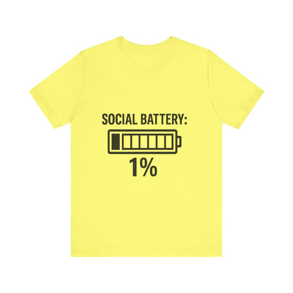 Social Battery Bar Unisex Jersey Short Sleeve Tee T-shirt