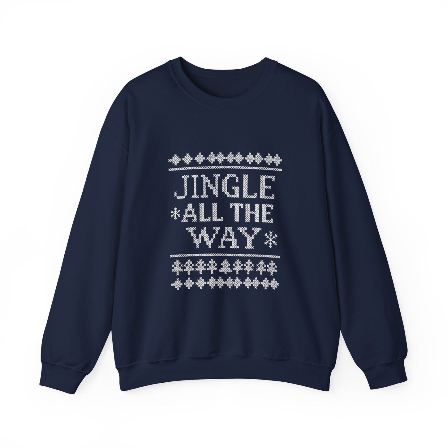 Merry Christmas Ugly Knitted Sweater Style Unisex Heavy Blend™ Crewneck Sweatshirt