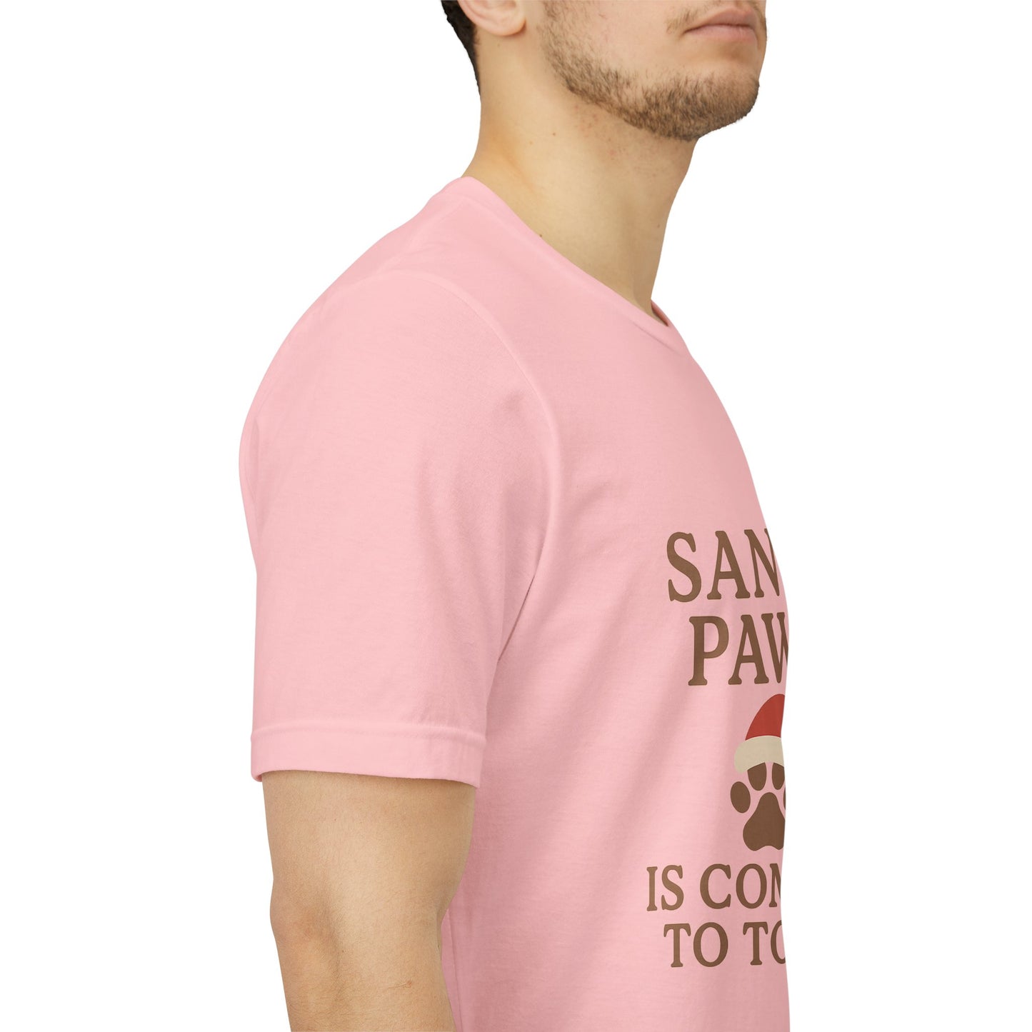 Santa Paws Is Coming To Town Christmas Unisex Jersey Short Sleeve Tee T-shirt
