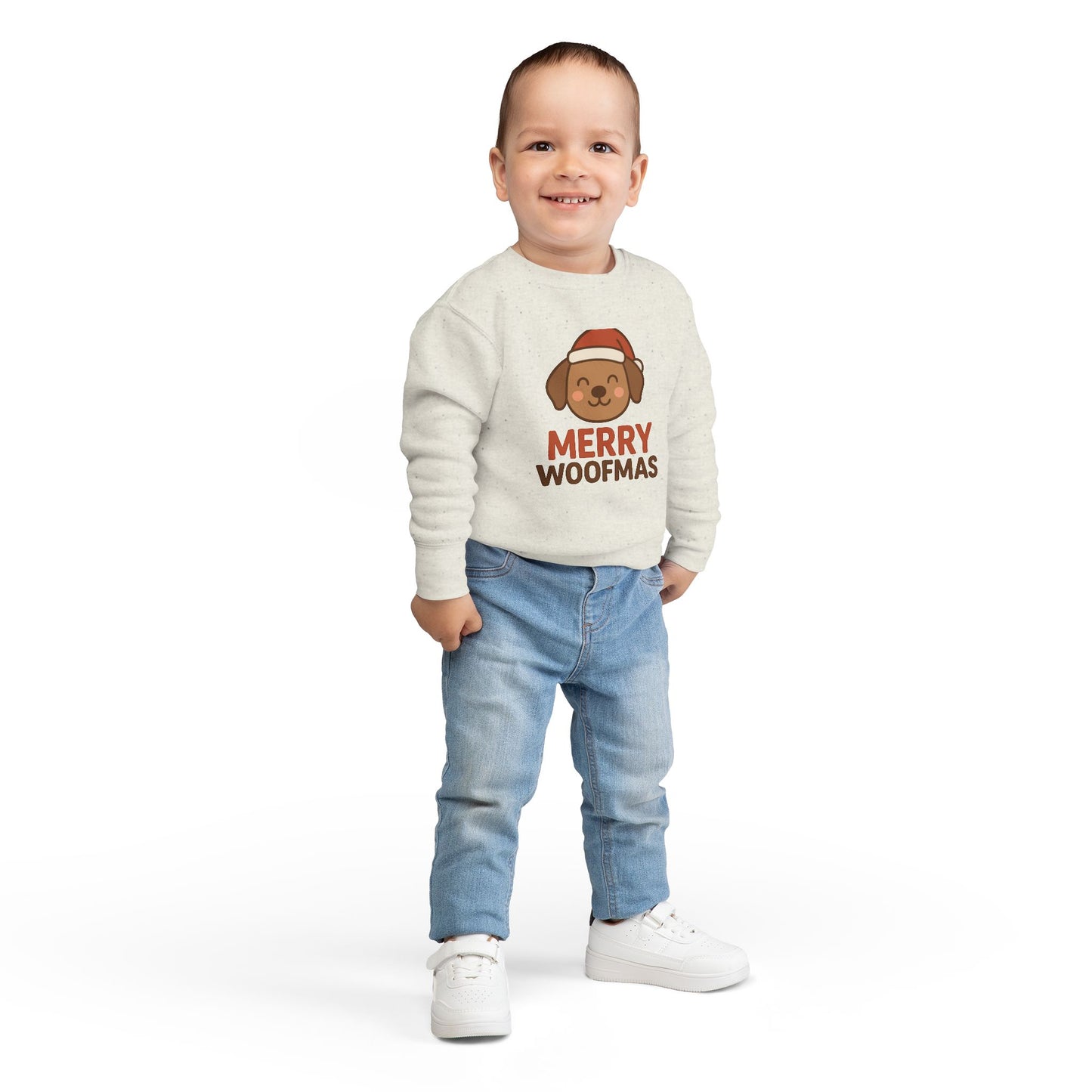 Merry Woofmas Christmas Toddler Sweatshirt
