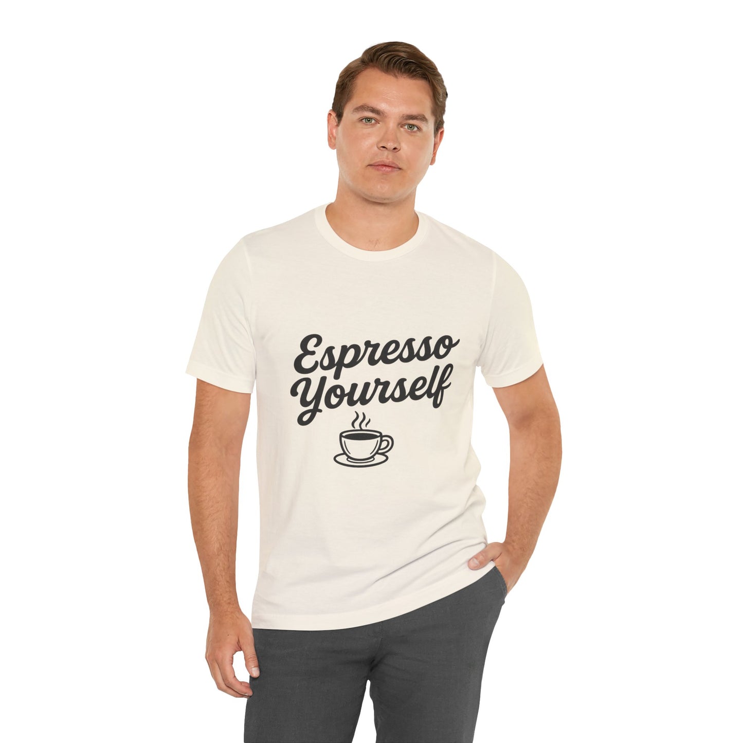 Espresso Yourself Coffee Cup Illustrated Unisex Jersey Short Sleeve Tee T-shirt