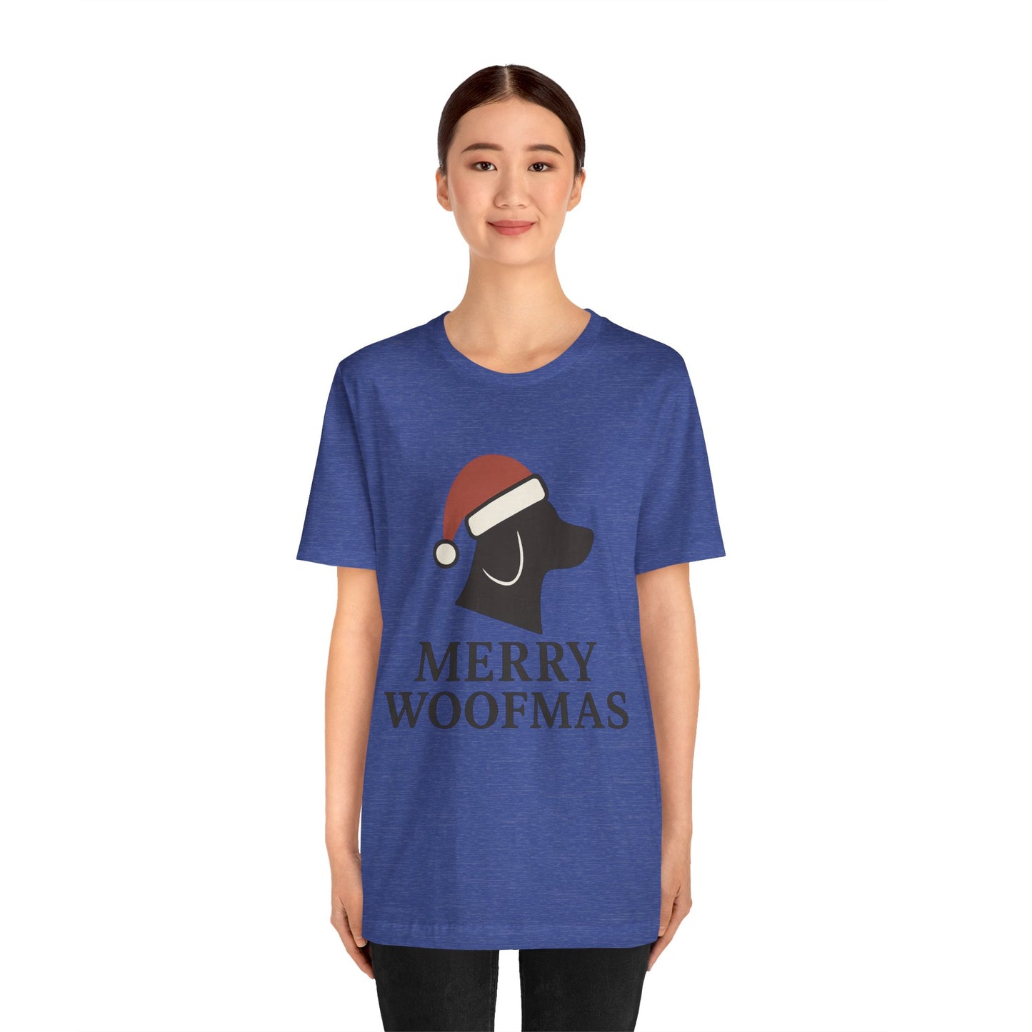 Merry Woofmas Christmas Unisex Jersey Short Sleeve Tee T-shirt