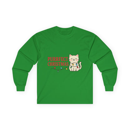 Purrfect Christmas Kitty Cat Unisex Ultra Cotton Long Sleeve Tee