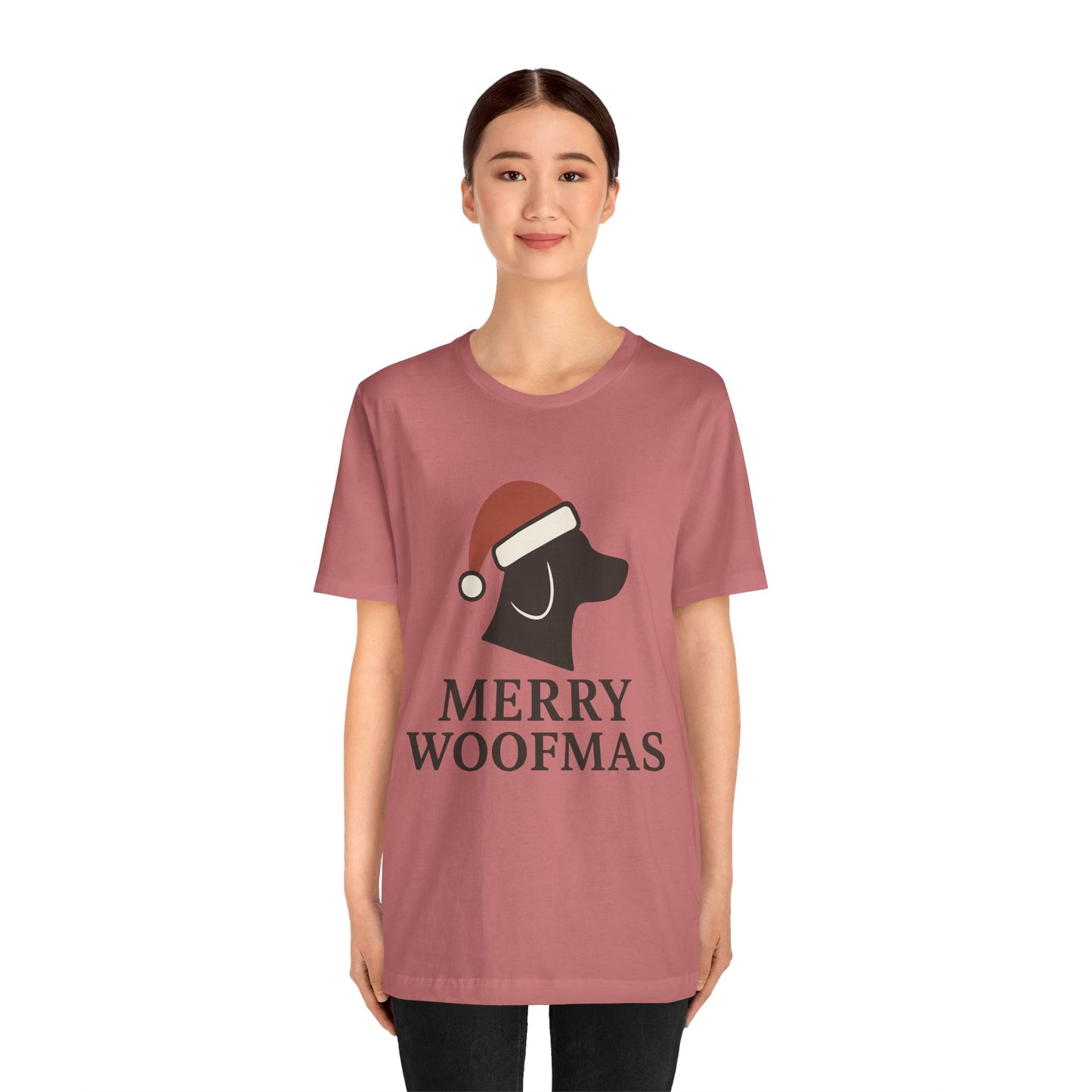 Merry Woofmas Christmas Unisex Jersey Short Sleeve Tee T-shirt