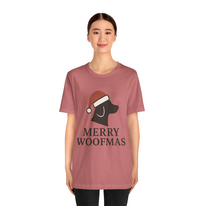 Merry Woofmas Christmas Unisex Jersey Short Sleeve Tee T-shirt