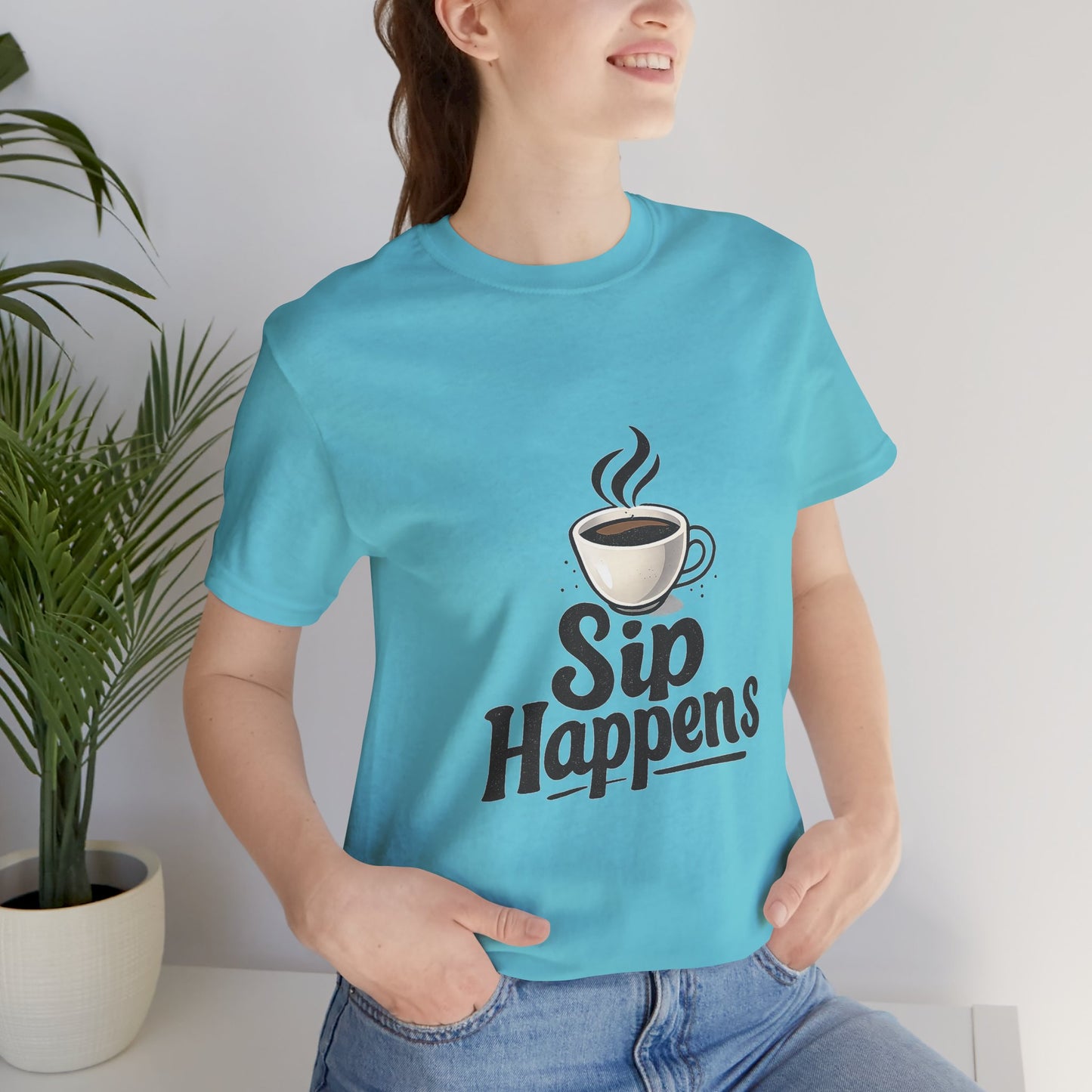 Sip Happens Coffee Cup Unisex Jersey Short Sleeve Tee T-shirt