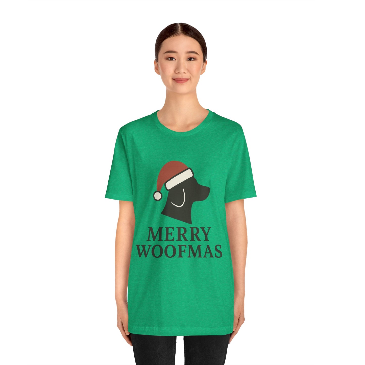 Merry Woofmas Christmas Unisex Jersey Short Sleeve Tee T-shirt