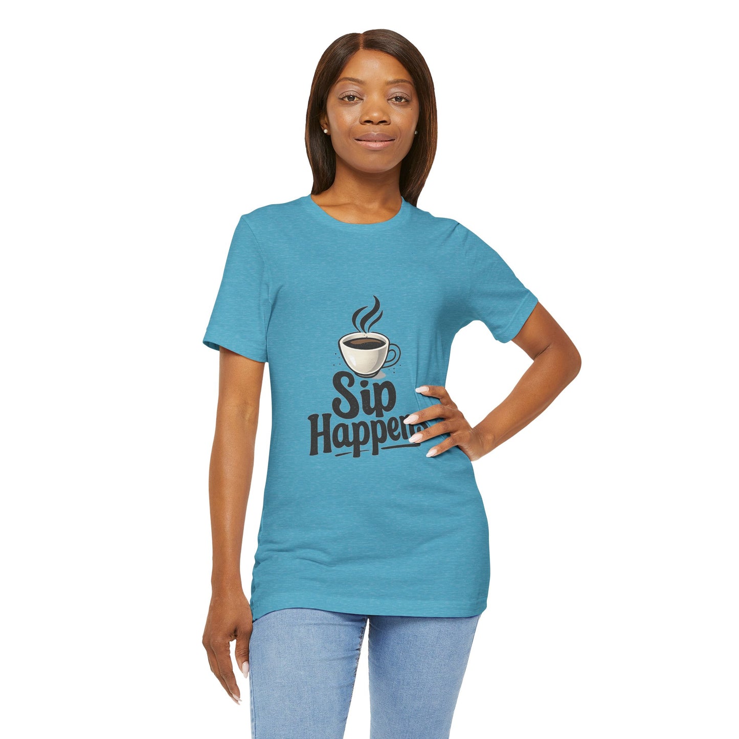Sip Happens Coffee Cup Unisex Jersey Short Sleeve Tee T-shirt