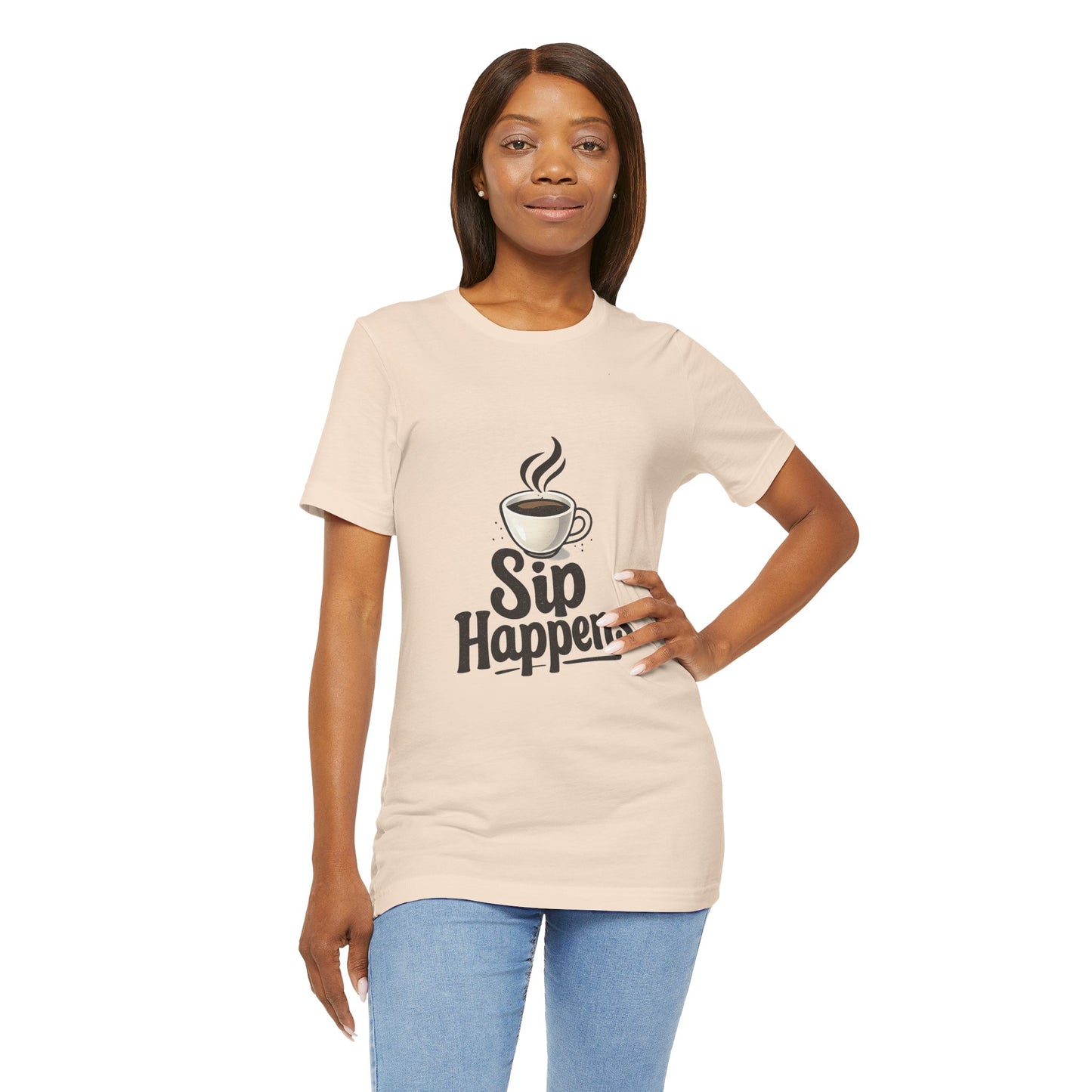 Sip Happens Coffee Cup Unisex Jersey Short Sleeve Tee T-shirt