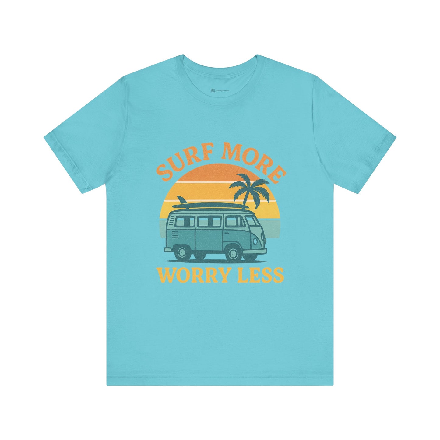 Surf More Worry Less Summer Unisex Jersey Short Sleeve Tee T-shirt