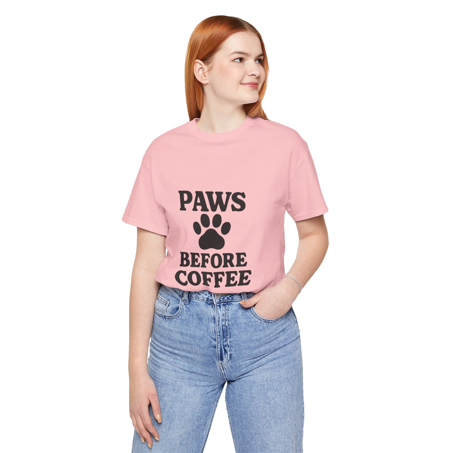 Paws Before Coffee Unisex Jersey Short Sleeve Tee T-shirt