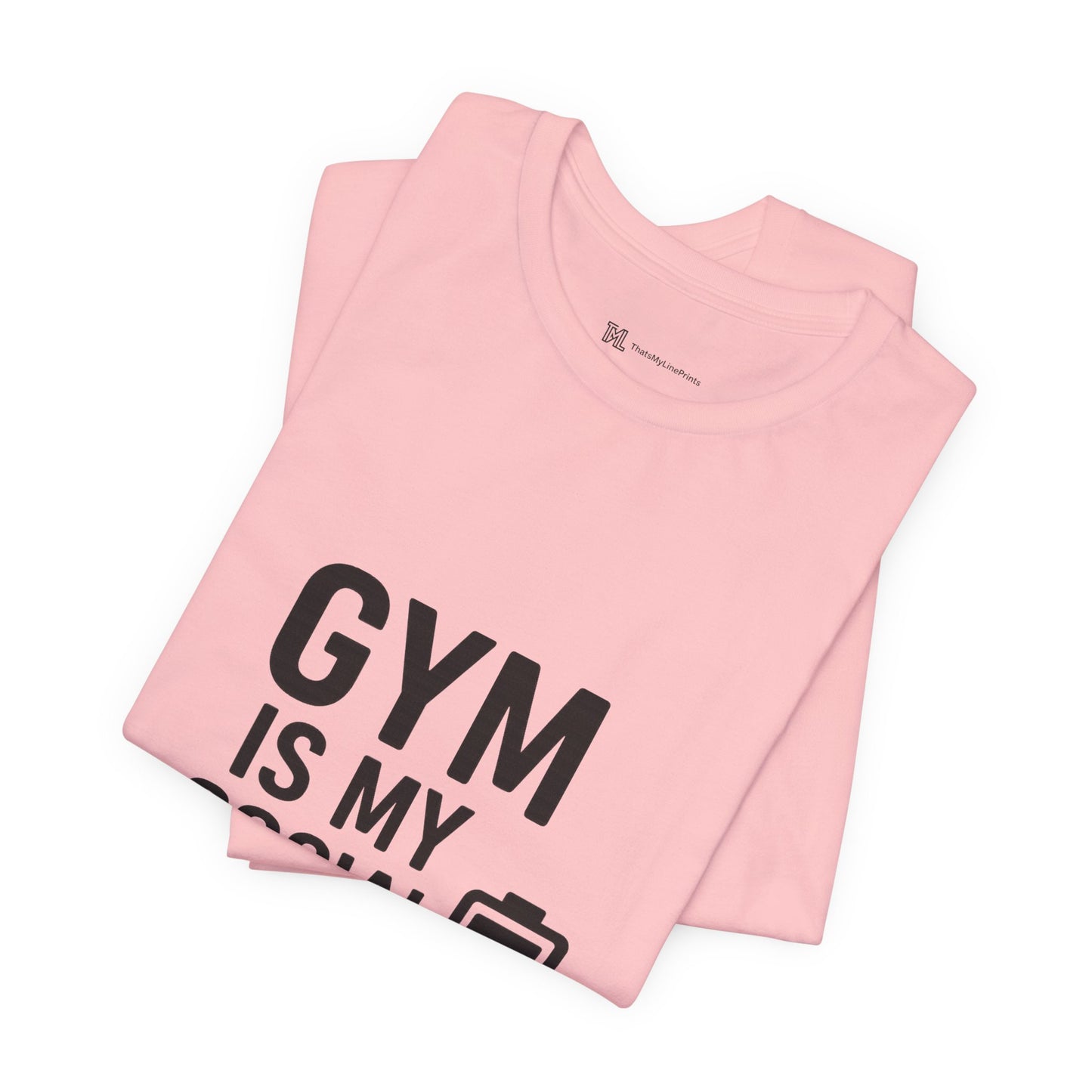 Gym Is My Social Battery Bar Unisex Jersey Short Sleeve Tee T-shirt