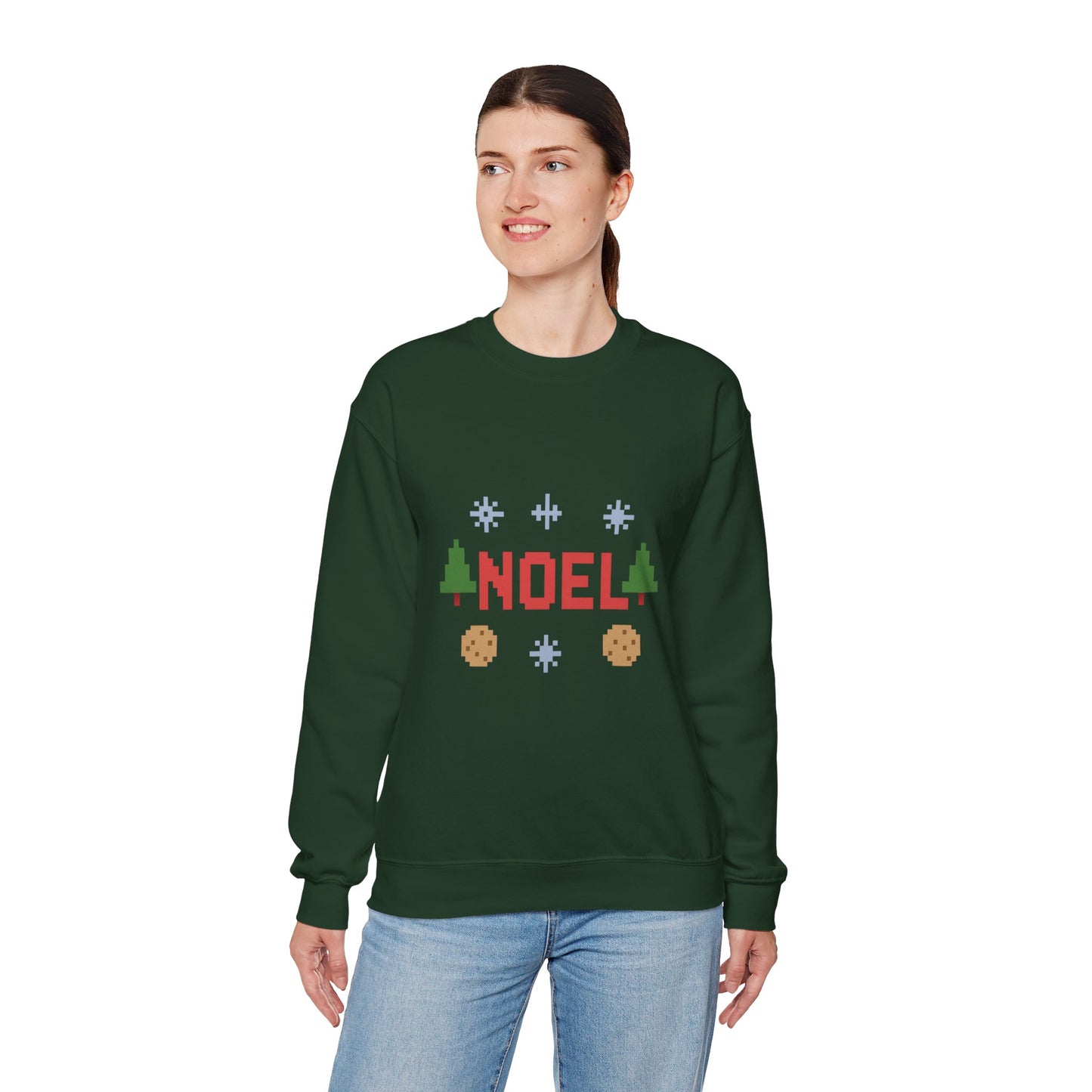 Christmas Noel In Pixel Unisex Heavy Blend™ Crewneck Sweatshirt