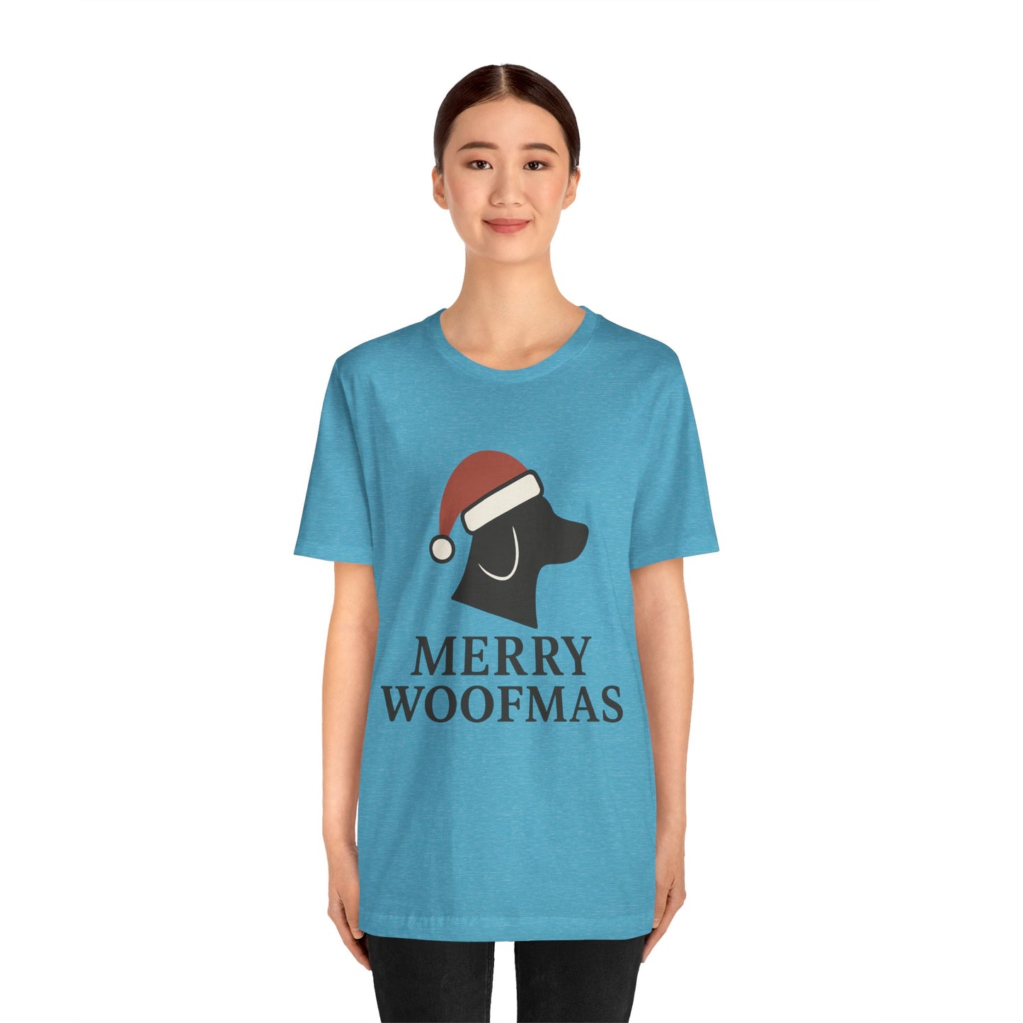 Merry Woofmas Christmas Unisex Jersey Short Sleeve Tee T-shirt