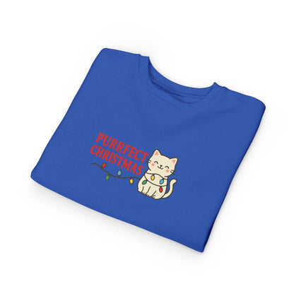 Puurfect Christmas Kitty Cat With Lights Toddler Sweatshirt