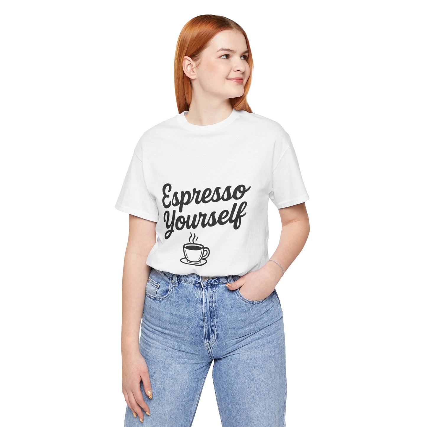 Espresso Yourself Coffee Cup Illustrated Unisex Jersey Short Sleeve Tee T-shirt