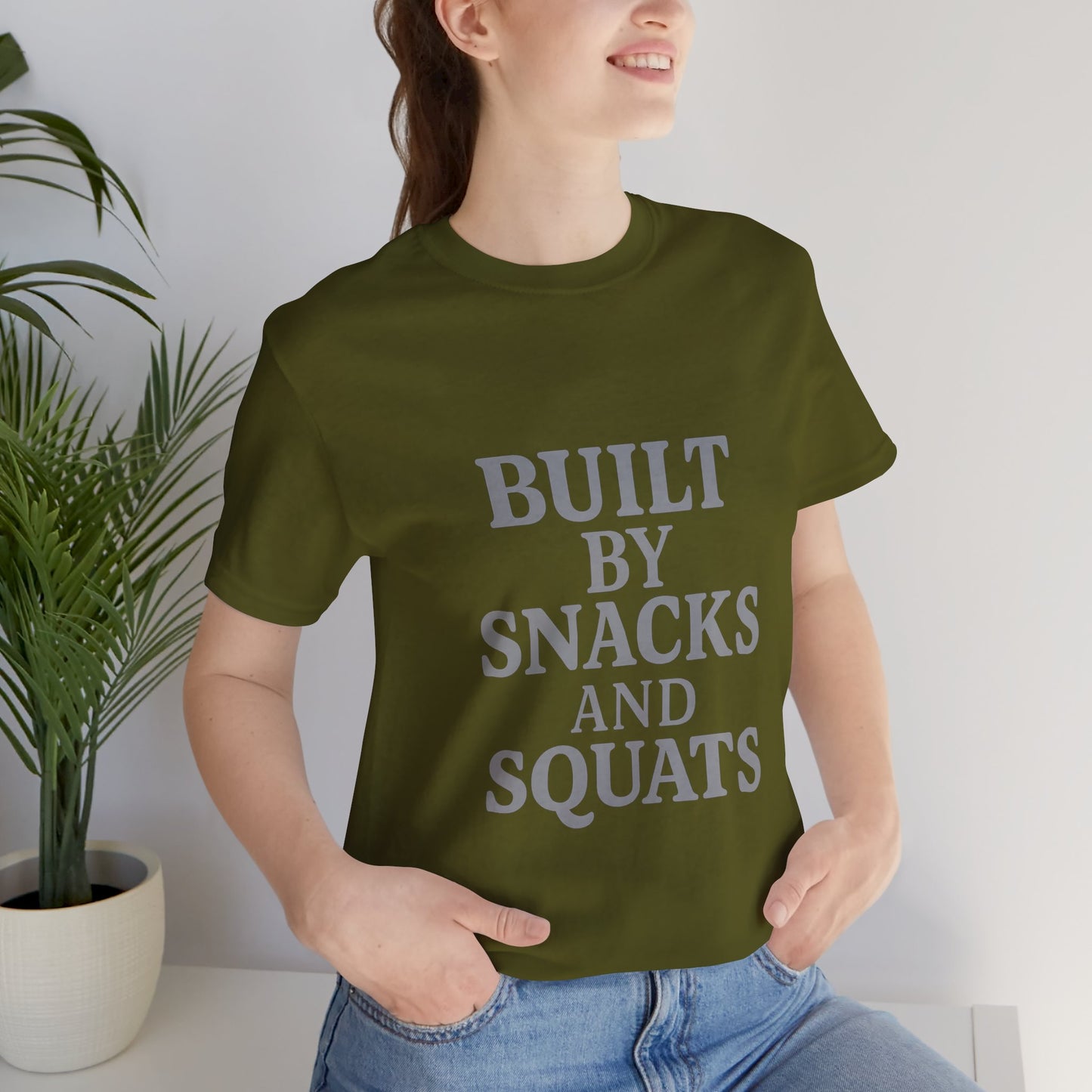 Built By Snacks And Squats Gym Humor Unisex Jersey Short Sleeve Tee T-shirt