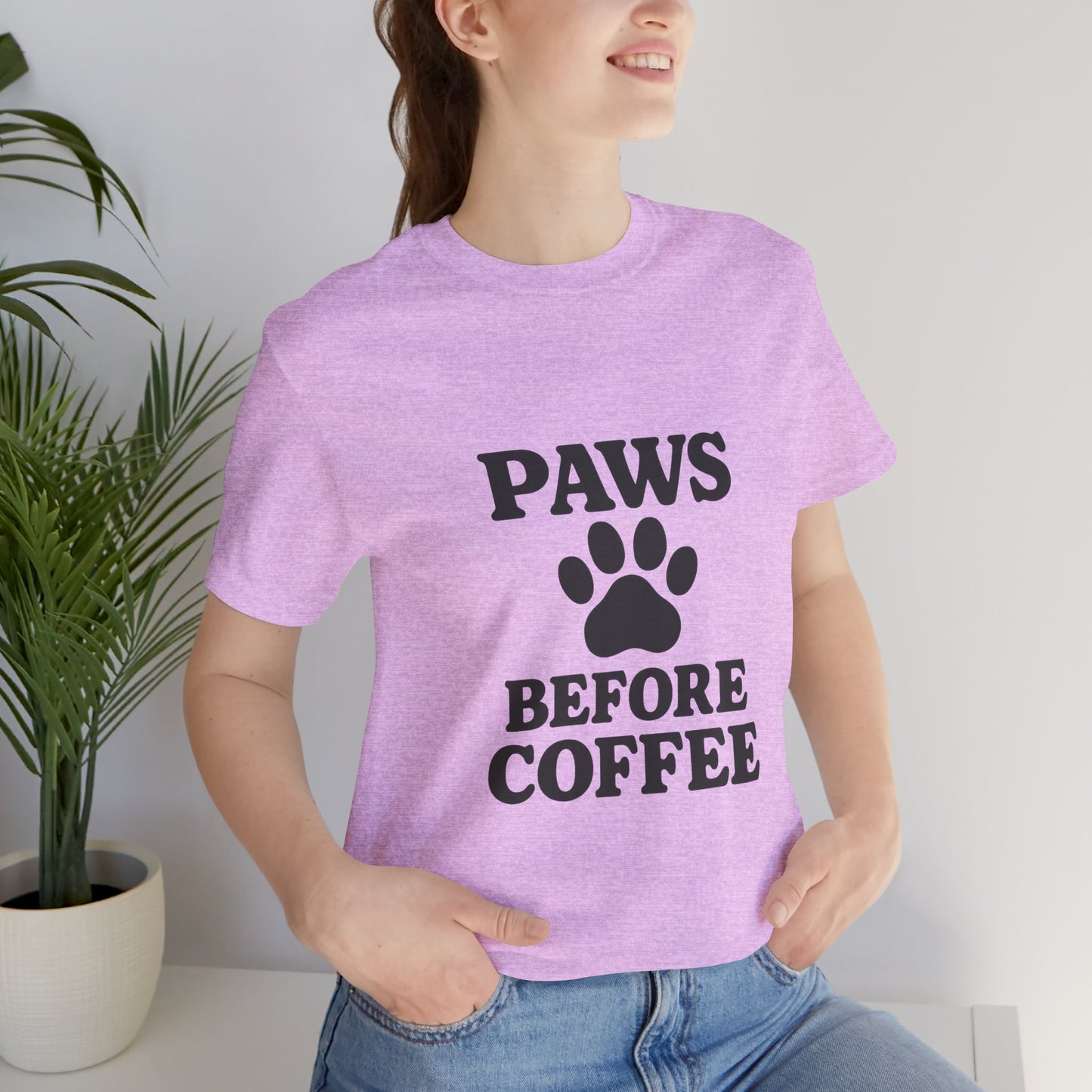 Paws Before Coffee Unisex Jersey Short Sleeve Tee T-shirt