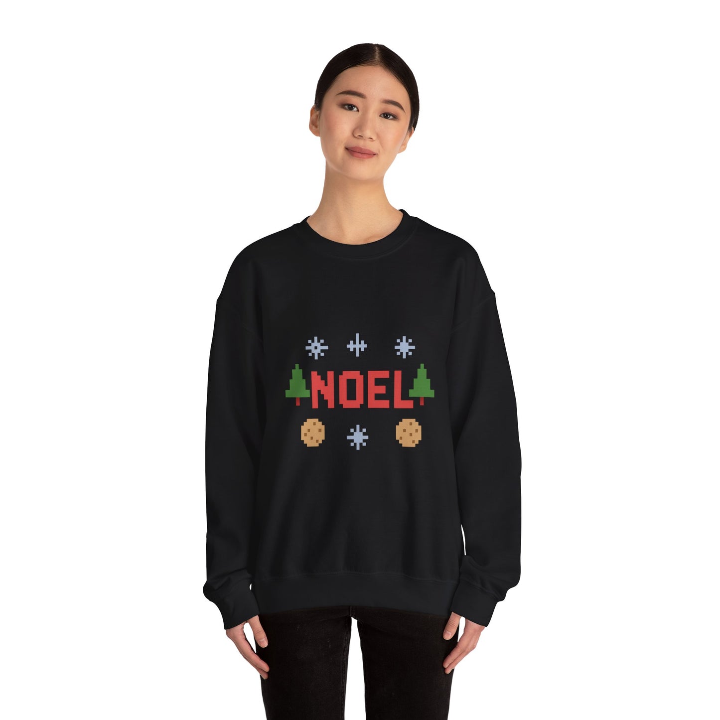 Christmas Noel In Pixel Unisex Heavy Blend™ Crewneck Sweatshirt