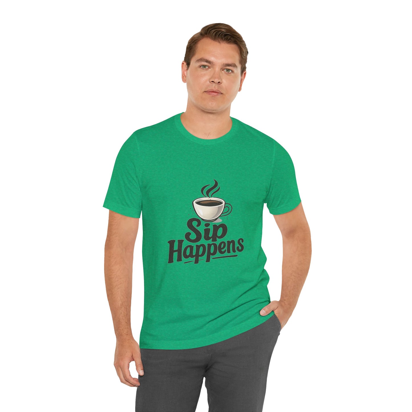Sip Happens Coffee Cup Unisex Jersey Short Sleeve Tee T-shirt