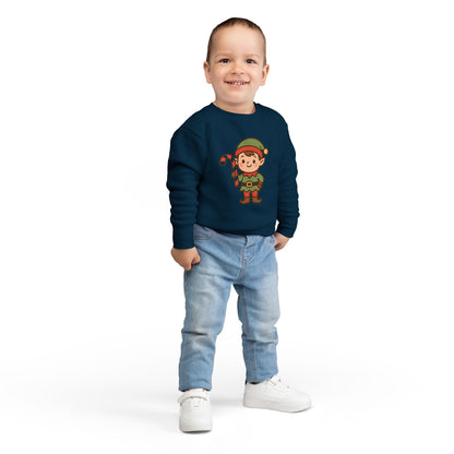 Candy Cane Christmas Elf Toddler Sweatshirt