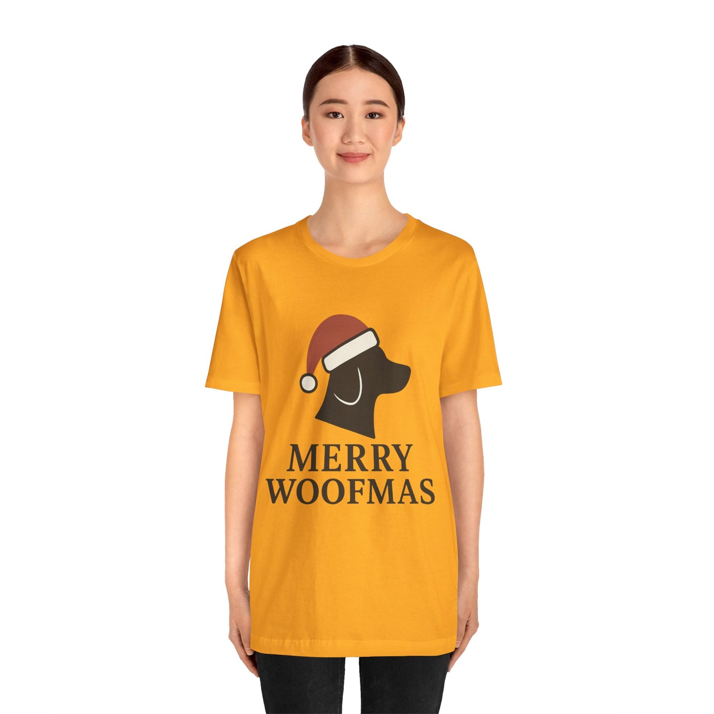 Merry Woofmas Christmas Unisex Jersey Short Sleeve Tee T-shirt