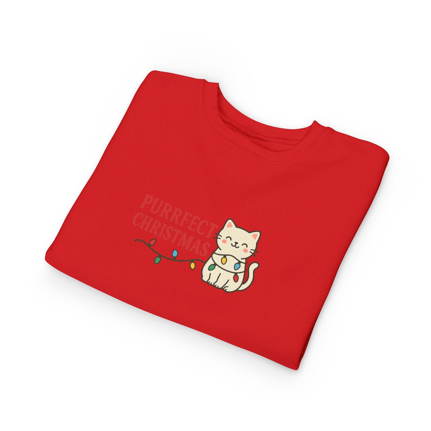 Puurfect Christmas Kitty Cat With Lights Toddler Sweatshirt