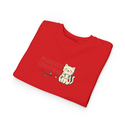 Puurfect Christmas Kitty Cat With Lights Toddler Sweatshirt