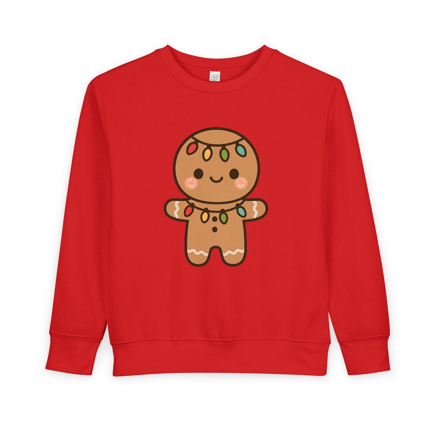 Gingerbread Cookie Decorated With Lights Christmas Toddler Sweatshirt