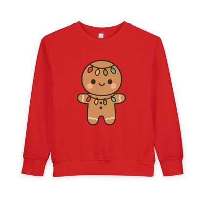 Gingerbread Cookie Decorated With Lights Christmas Toddler Sweatshirt