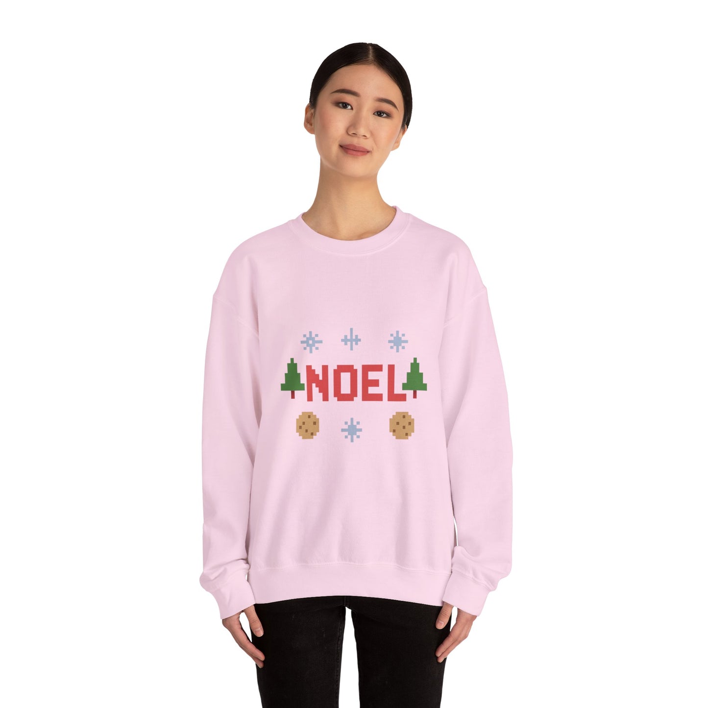 Christmas Noel In Pixel Unisex Heavy Blend™ Crewneck Sweatshirt