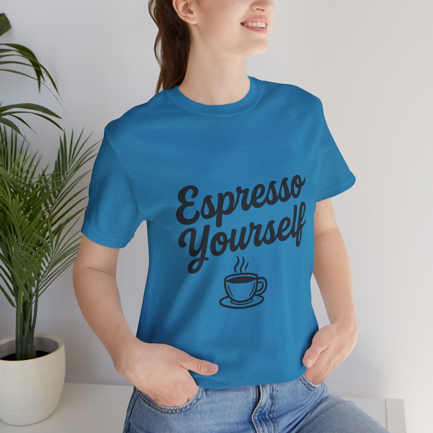 Espresso Yourself Coffee Cup Illustrated Unisex Jersey Short Sleeve Tee T-shirt
