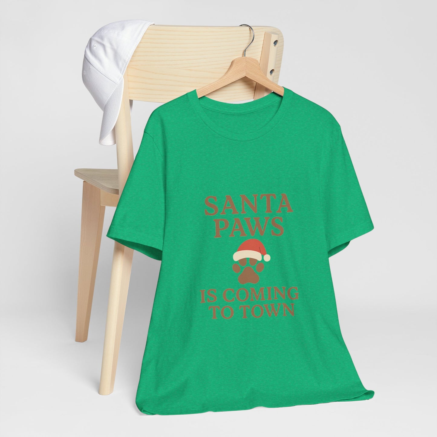 Santa Paws Is Coming To Town Christmas Unisex Jersey Short Sleeve Tee T-shirt