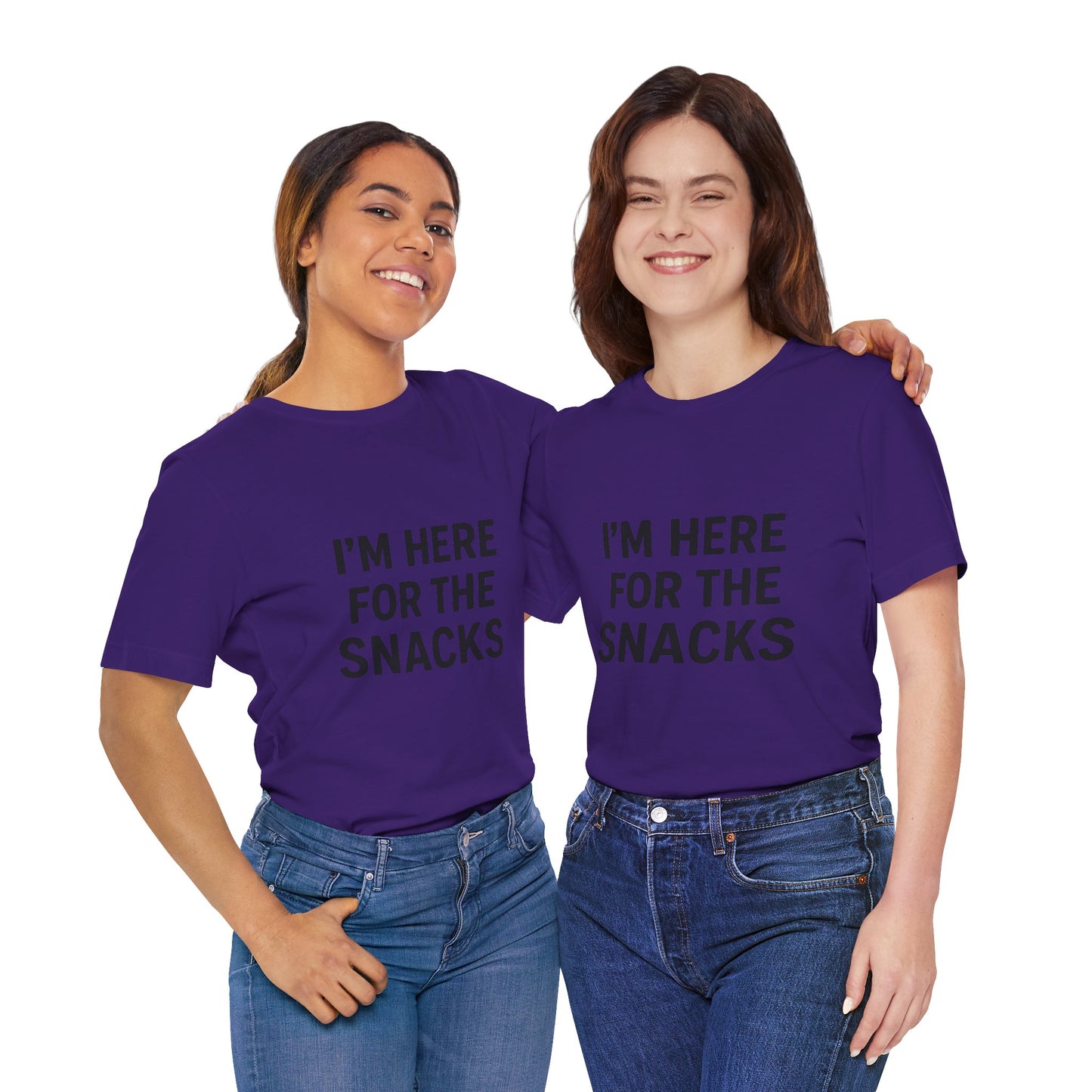 I'm Here For The Snacks Unisex Jersey Short Sleeve Tee T-shirt