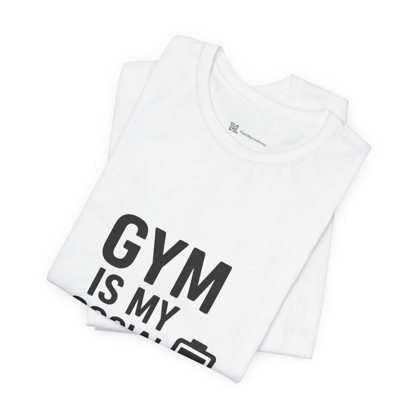 Gym Is My Social Battery Bar Unisex Jersey Short Sleeve Tee T-shirt