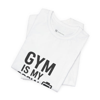 Gym Is My Social Battery Bar Unisex Jersey Short Sleeve Tee T-shirt