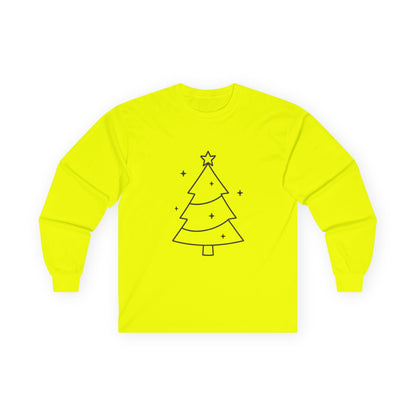 Minimal Design Christmas Tree Unisex Ultra Cotton Long Sleeve Tee