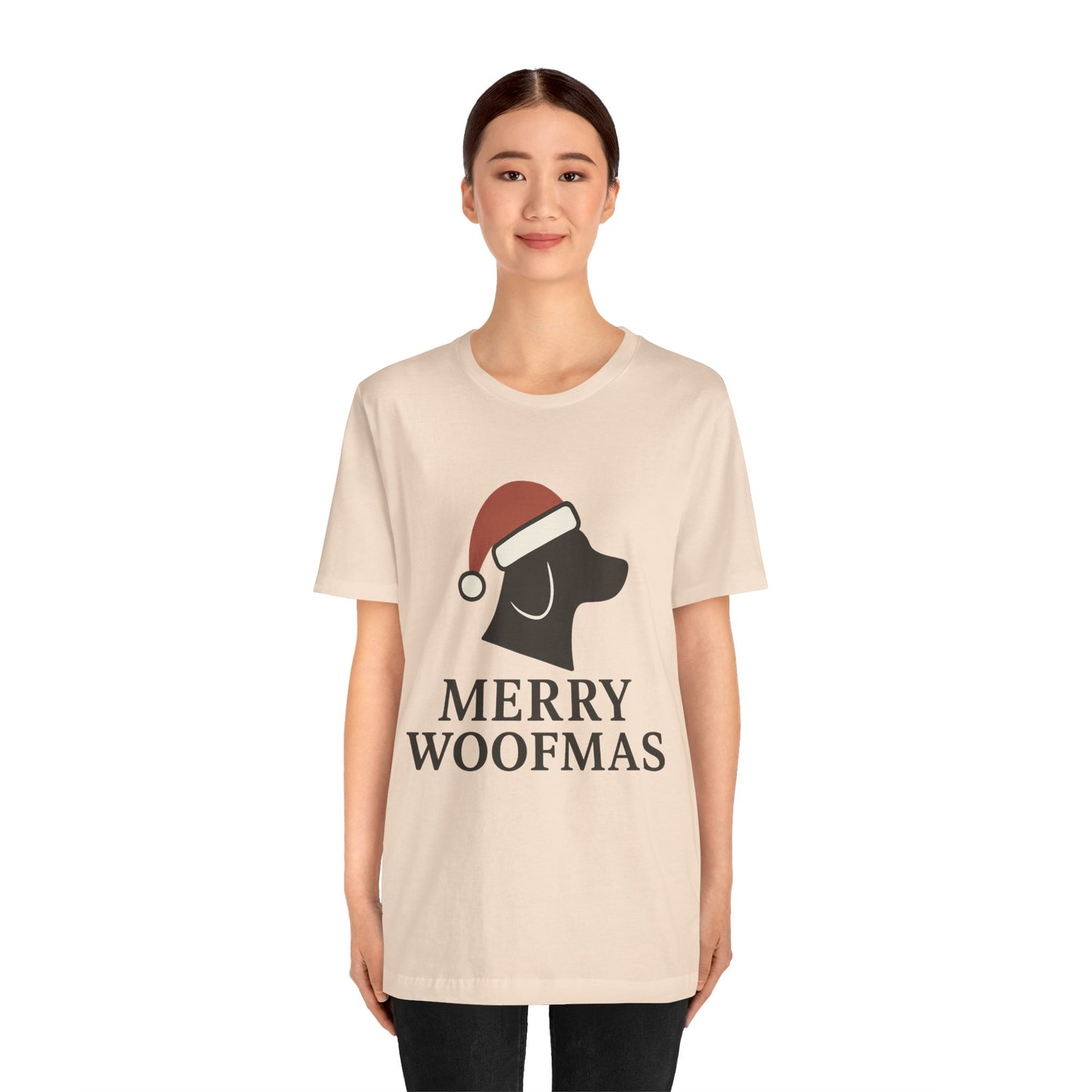Merry Woofmas Christmas Unisex Jersey Short Sleeve Tee T-shirt