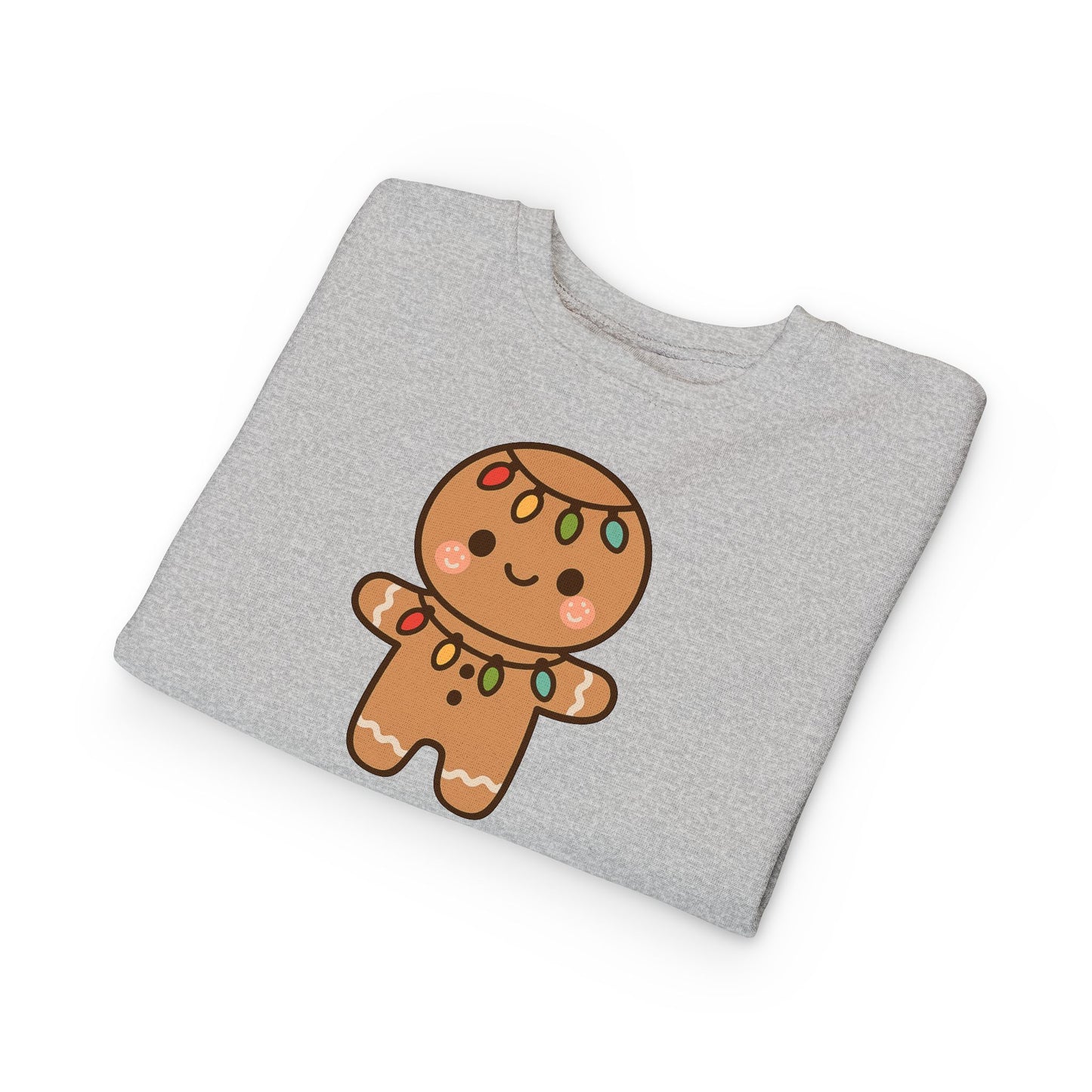 Gingerbread Cookie Decorated With Lights Christmas Toddler Sweatshirt