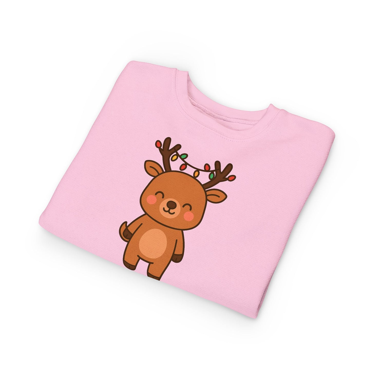 Reindeer Decorated With Lights Christmas Toddler Sweatshirt