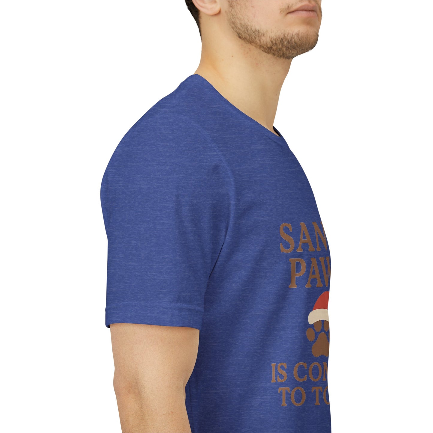 Santa Paws Is Coming To Town Christmas Unisex Jersey Short Sleeve Tee T-shirt
