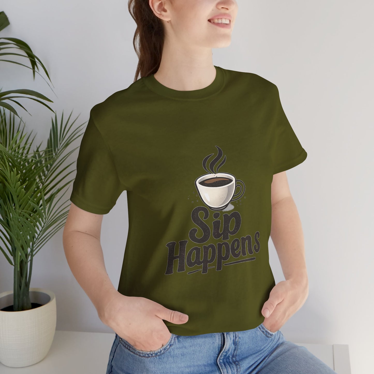 Sip Happens Coffee Cup Unisex Jersey Short Sleeve Tee T-shirt