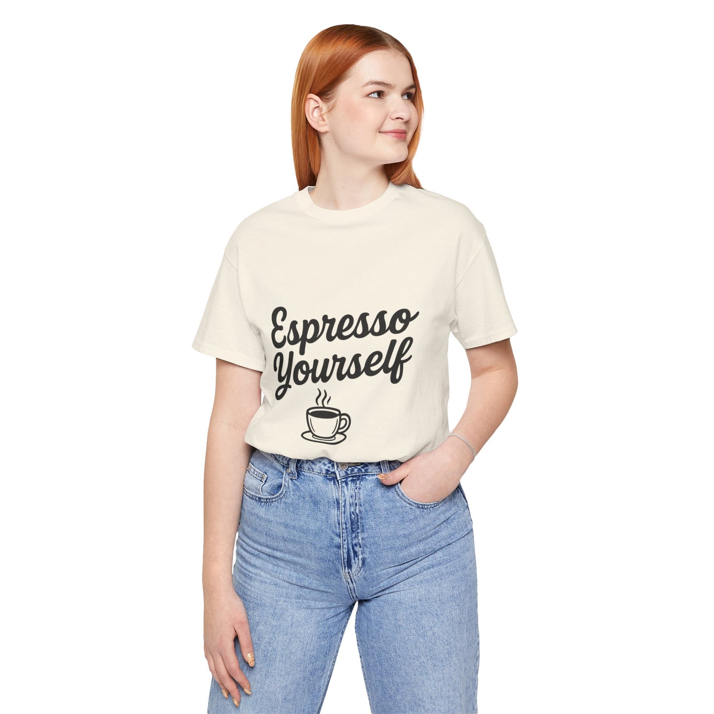 Espresso Yourself Coffee Cup Illustrated Unisex Jersey Short Sleeve Tee T-shirt