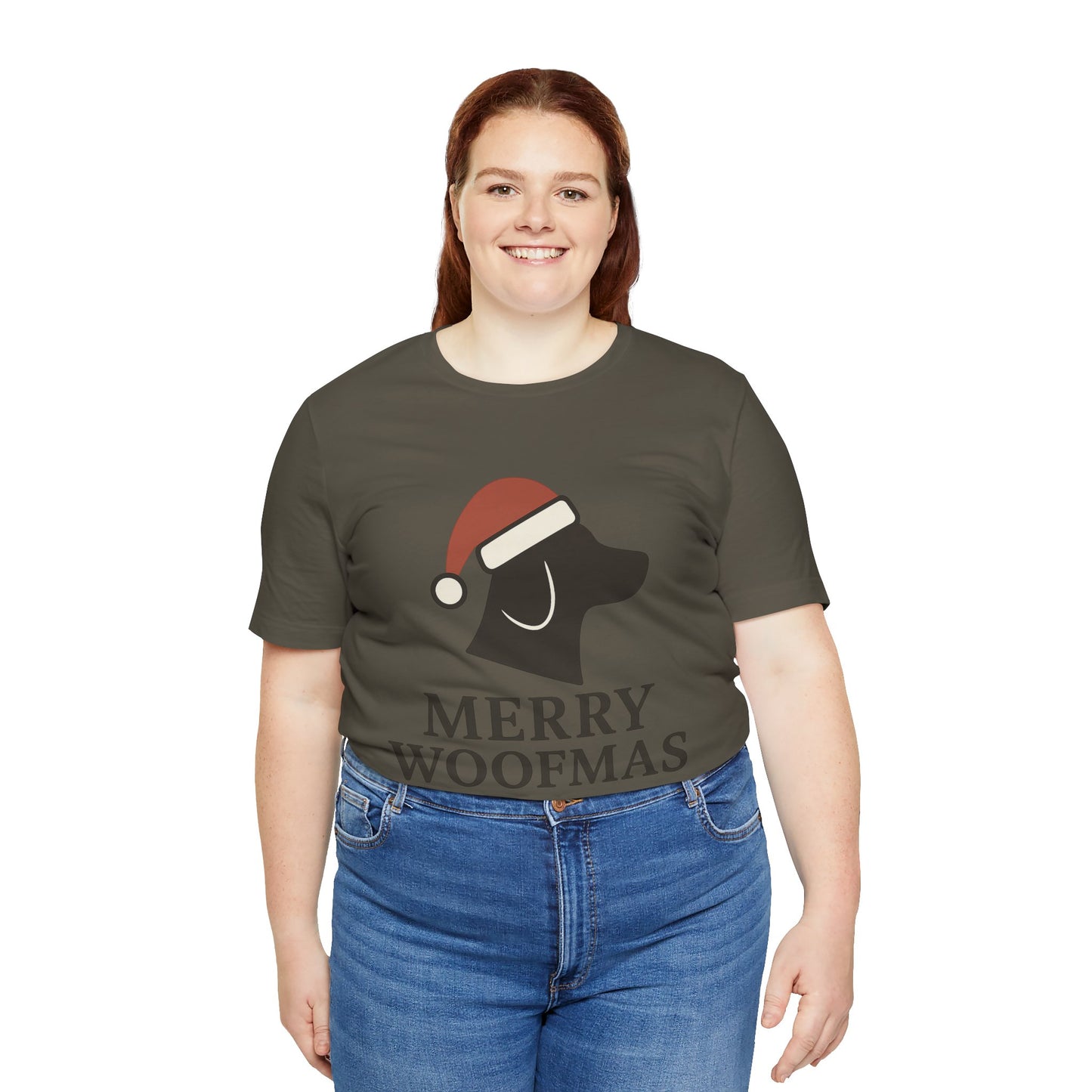 Merry Woofmas Christmas Unisex Jersey Short Sleeve Tee T-shirt